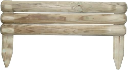 CRISCUOLO BRICO STORE Bordura per aiuole in legno in pino naturale per recinzioni giardino e terrazzo (55 x h 30 cm)