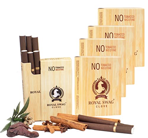 ROYAL SWAG Ayurvedic Herbal Cigarettes 100% Tobacco Free & Nicotine Free Clove 50 Sticks Pack of 5(1 Box = 10 Sticks)