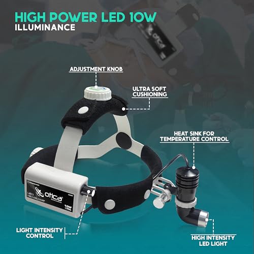 Image of OTICA 10 Watt ENT Surgical LED Headlight for Doctors Hospital and Multi Purpose (Non-Adjustable Focus of Light)