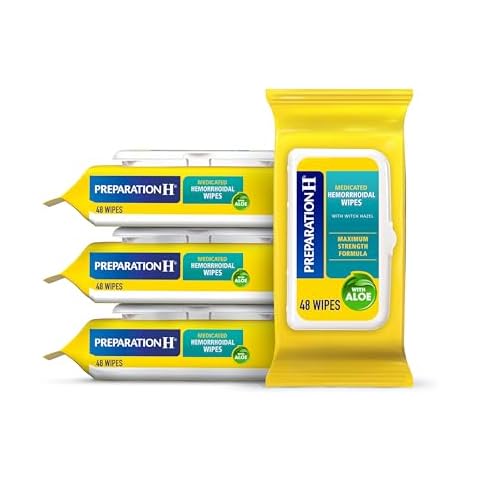 Preparation H Hemorrhoid Wipes with Witch Hazel - 48 Count (Pack of 4) Cover