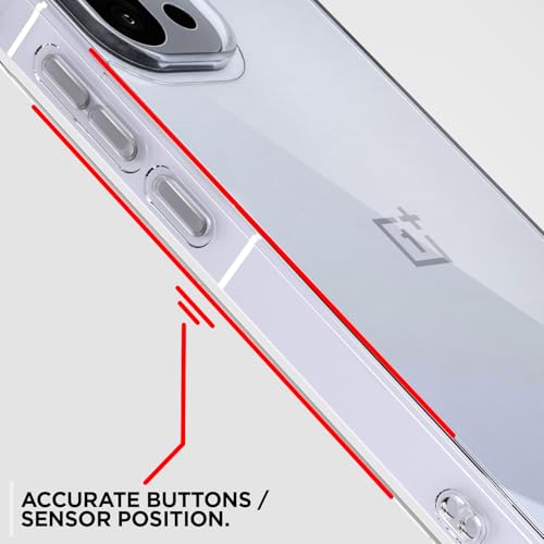 Image of Outlouders Back Cover for OnePlus 13S 5G Clear Transparent PC + TPU | Raised Edges | Shockproof Protection Bumper Case (Transparent)