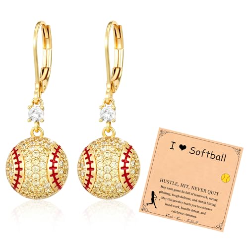 Softball Drop Sport Earrings for Women Hypoallergenic Sports Earrings Jewelry Gifts for Women
