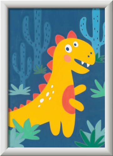 Peinture par numéros dinosaures acrylique avec cadre enfant 7 ans