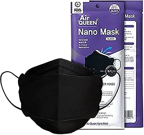 Air QUEEN Nanofiber Filter Face Mask - White 10 Pcs & Black 10 Pcs PLUS 1 KF94 White Mask [Total 21 Masks] Made in Korea