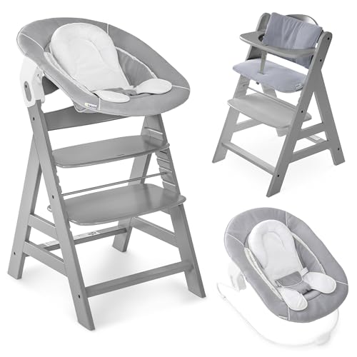 hauck Hochstuhl Alpha+ Newborn Set mit 2in1 Bouncer - Mitwachsender