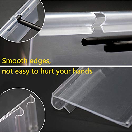 50Pcs Clear Plastic Retail Price Label Holder, Clip On Merchandise Sign Display Holder For Storage Bins, Basket, 50 Label Papers Included (6X4Cm) #TOP3