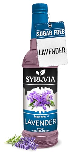 Syruvia Sugar Free Coffee Syrup, Lavender Flavored Syrup for Drinks, Lattes, and Desserts – 25.4...