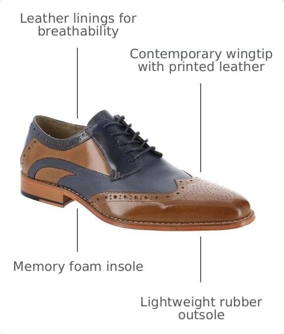 Image of Stacy Adams Ivingale Wing Tip Lace-Up
