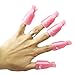 Produktbild Butterme Professionelle 10pcs wiederverwendbare Plastik Nagel Kunst Polnisches tränken weg Remover Wrap Reiniger Clip Kappen Werkzeug (Rosa)
