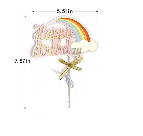 Unicorn Rainbow Cake Topper Birthday Wedding Cake Flags With Cloud Balloon Cake Flag For Birthday Wedding & Baby Shower Birthday Party Decoration Supplies