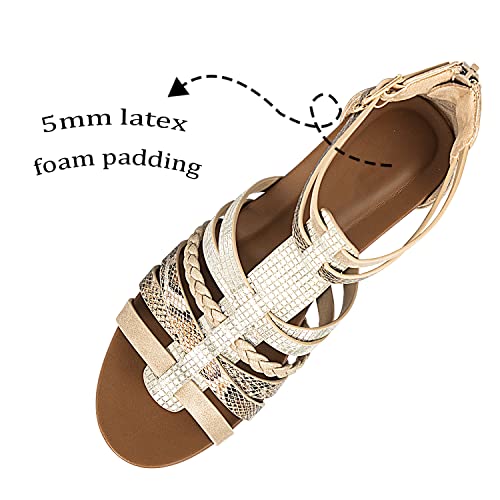 Womens Gladiator Sandals Zipper Strappy Wedge Sandal Roman Shoes For girls3