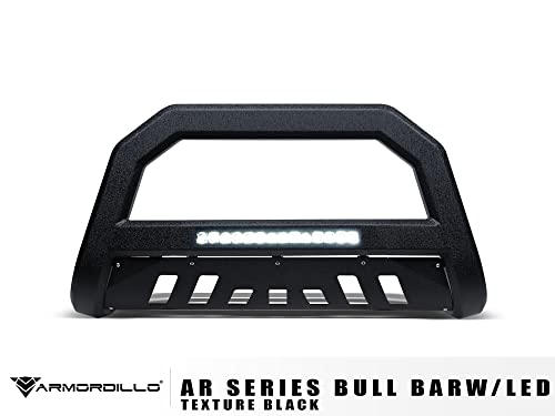 Image of Armordillo USA 7160361 AR Bull Bar Bumper Guard Wtih LED Bar - Textured Black Fit 2005-2015 Toyota Tacoma