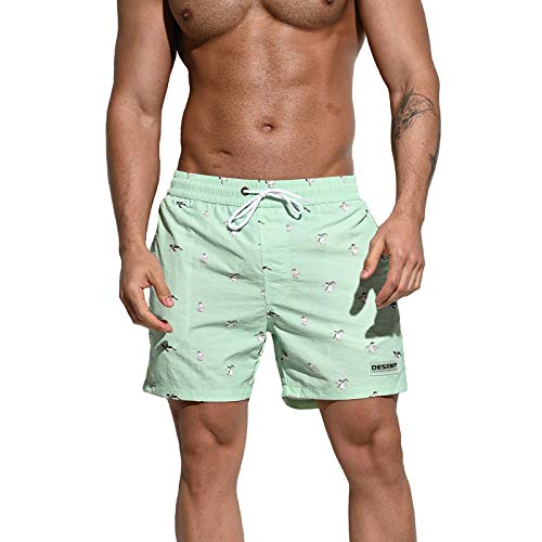 Men's Striped Vacation Board Shorts Quick Dry Sufing Swimwear