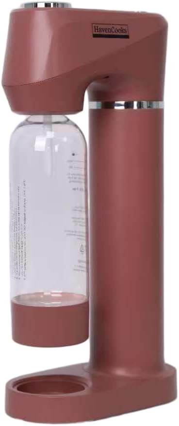 HavenCooks Sparkling Water Maker for Home, Soda Streaming Maker with 2 BPA free Bottles(1L + 0.5L) Carbonated Water Seltzer Fizzy Drink Machine, Compatible with Screw-in 60L CO2 Carbonator