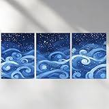 3 Piezas Diamond Painting Abstracto Diamond Painting Kit Completo Cuadrado Azul para Manualidades Kit de Pintura de Diamante Punto de Cruz para Decoracion Pared 20x30cm a-2031