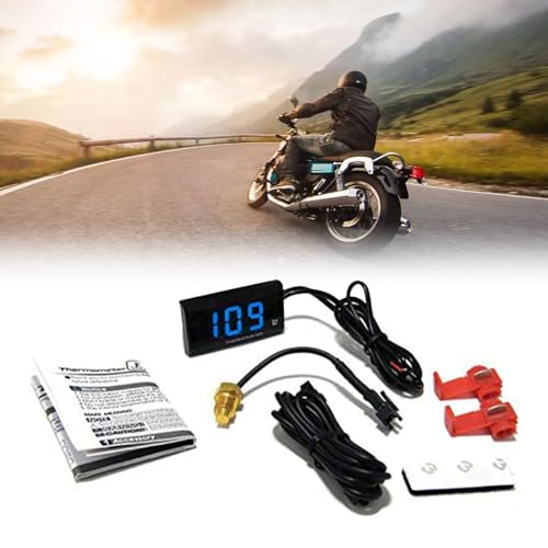 Baceyong Termómetro digital universal DC 12V para motocicleta medidor de temperatura del agua 0-120