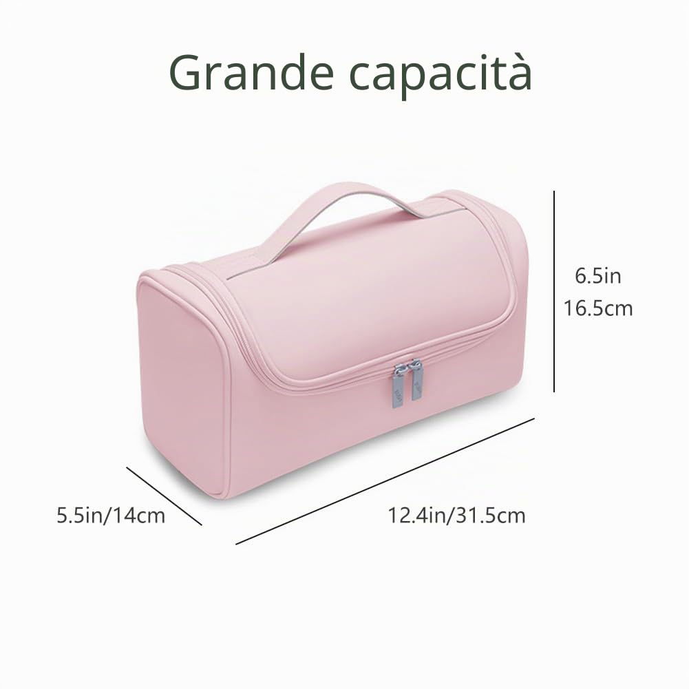 Custodia da Viaggio Impermeabile Compatibile con Dyson Airwrap/Supersonic - Organizer Portatile con Gancio per Arricciacapelli, Accessori e Styler - Borsa Multitasche Protettiva (Rosa)