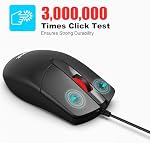Wired Optical Ergonomic Mouse – M102 Cored 3-Button USB Computer Mice for laptops,Chromebook,MacBook,PC Computer (Black)