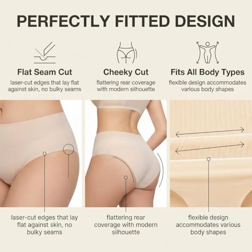 D.DUO Women's Disposable Underwear High-waist Travel Briefs(Beige XL) - image 4