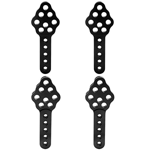 2 Pairs RC Car Shock Absorber Mounts CNC Metal Adjustable Height Angle Stand for Axial SCX10 90046 D90 D110 1:10th RC Crawler Car (Black)