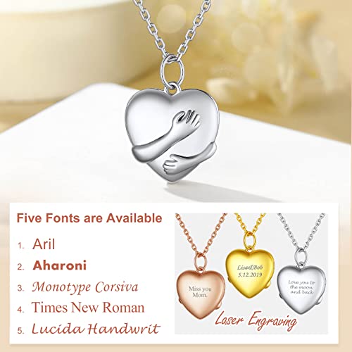 Custom4U Heart Locket Necklace with Picture Custom 925 Sterling Silver/18K Gold/Rose Gold Photo Locket Pendant Charm Personalized Customized Memorial Jewelry for Women Mother (Gift Box)4