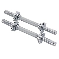 Sunny Health & Fitness 36 cm Hantelstangen-Set mit Gewinde, Verstellbare Hantelstangen mit Sternverschlüssen, Passend für 25 mm Standard-Hantelscheiben – STDBH-14