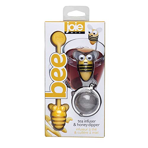 MSC International Joie Bumble Bee Infuser and Honey Dipper, for Loose Herbal Tea, 18/8 Stainless Steel, BPA Free, One Size, Yellow