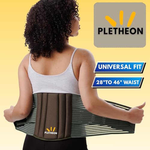 Image of PLETHEON Lumbo Sacral Lumbar Support Belt Green for Men & Women | Adjustable Lower Back & Spine Support | Fit From 30 to 46 Inch Waist