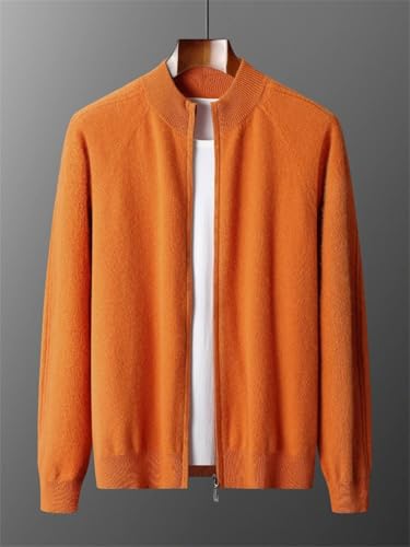 Men's Casual Stand Collar Cardigan Sweaters Zipper Cardigan Mock Neck Long Sleeve Casual Knitwear Sweater2