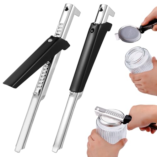 2pcs Adjustable Jar Opener for Seniors, Stainless Steel Bottle Opener for Weak Hands Effortless Jar Opener Jar Lid Opener Gripper Jar Opener Tool for Home Kitchen Family
