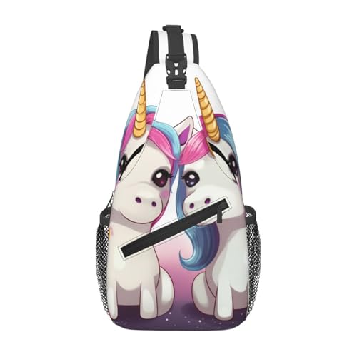 Bolso cruzado de pecho para hombre con diseño unicornio miniatura 1