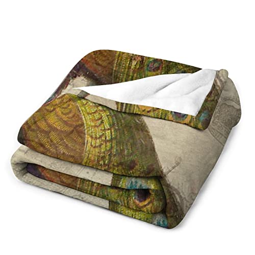 Plaid en peluche paon pour canapé et soirées cocooning au chaud - 6