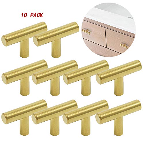 Ziyero 10 piezas Tirador de cocina en forma de T Tirador de barra con un orificio para puerta Se puede utilizar en dormitorios, baños, salas de estar, habitaciones infantiles, salas de estudio, etc