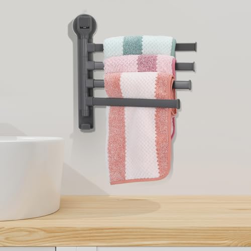 Barres rotatives porte-serviettes à ventouses pour optimiser l'espace douche
