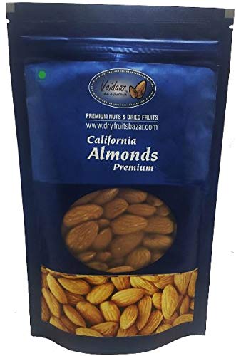 Vaidaaz 100% Natural Premium California Almonds 200 g Dried, Premium Badam Giri, High in Fiber & Boost Immunity, Real Nuts, Gluten Free & Zero Cholesterol Almonds