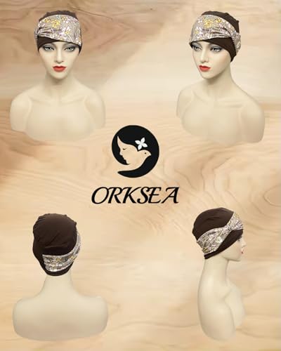Image of Chemo Headwear for Women Knot Beanies with Stretch Elastic Turbans Soft Cancer Hats Head Coverings Scarf Headwraps