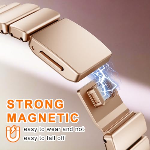 Image of Magnetic Slim Metal Band Compatible with Apple Watch Bands for Women Series 11 10 46mm 45mm 44mm 42mm SE 9 8 7 6 5 4 38mm 40mm 41mm 3 /2 /1,Luxury Stainless Steel Strap Silicone Link For iwatch