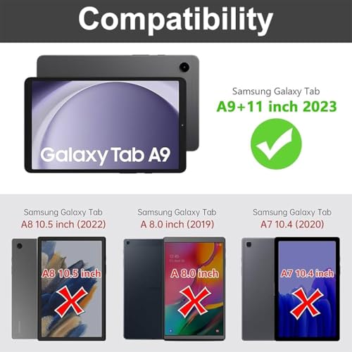 Image of Keyboard Case Cover for Samsung Galaxy Tab A9 Plus / A9+ 11-inch SM-X210 with Smart Gesture Trackpad, 7 Color Backlit, 360-degree Rotatable Folio Case, Magnetically Detachable Keyboard