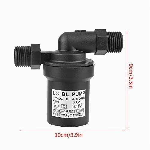 Pompa acqua alta temperatura solare CC 12V 10W Scaldabagno senza spazzola Pompa circolazione calda Sommergibile basso rumore 1/2 Filo