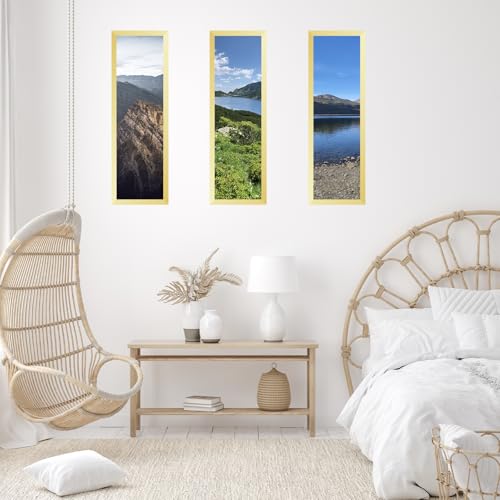 Image of JCJMY 13x39 Picture Frame Gold for Puzzles Poster Photo Picture, Horizontal and Vertical Formats for Wall Hanging, 13 x 39 Wall Gallery Poster Photo Puzzles Frame for 13 by 39 Photos Posters, Gold