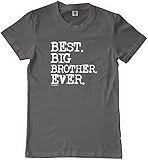 Threadrock Big Boys' Best Big Brother Ever Youth T-Shirt M Charcoal