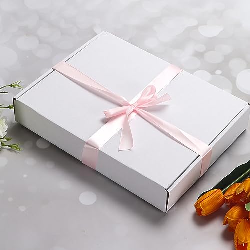Image of RLAVBL 12x9x2 Shipping Boxes Set of 25, White Corrugated Cardboard Box for Packing, Mailing, Business