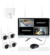 Safe2Home Draadloze bewakingscameraset, Duits, 8 kanalen, 4 x Full HD Cam – cameraset monitor incl. ...