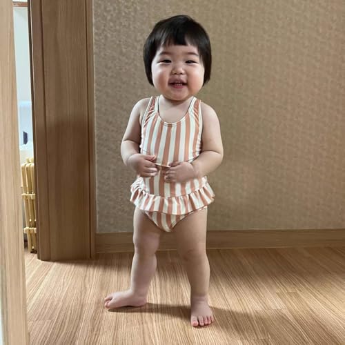 Image of Toddler Girls One Piece Swimsuits Crossback Backless Bathing Suit Whale Dolphin Shark Swimwear with Ruffle Butt UPF50+