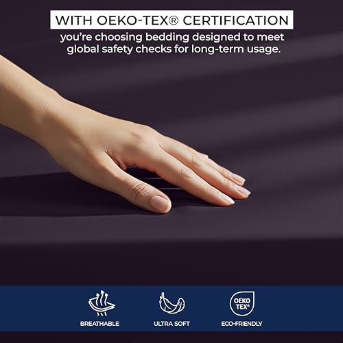 Image of Utopia Bedding Extra Deep Pocket King Fitted Sheet, Fits up to 21 Inch Mattress - Hotel Luxury, Soft, Breathable and Comfy - Shrinkage and Fade Resistant - Easy Care (Purple)