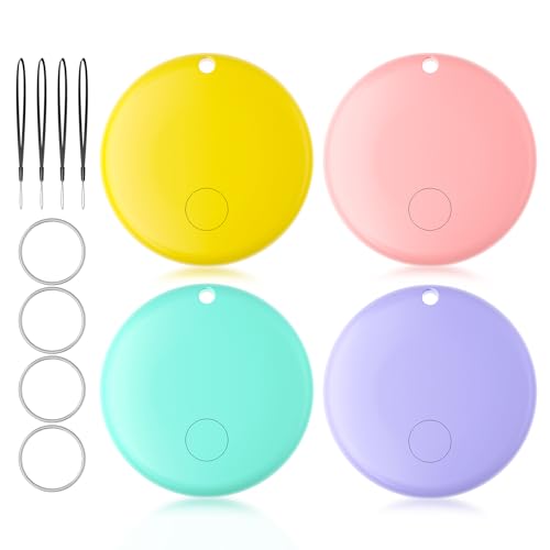 JTD Air Tracker Tags 4 Pack for Find My, 2026 Upgraded with IP68 Waterproof Item Finder with Left-Behind Alert, 4 Colors for Keys, Luggage, Backpack, Wallet. iOS Only.