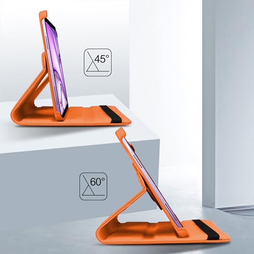 Image of TGK 360 Degree Rotating Flip Cover Case for iPad Air 11 Inch M4 /M3 /M2 2026 /2025 /2024 & Air 5th Gen 2022 /iPad Air 4th Gen 2020 10.9 Inch (Orange)