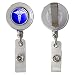 Caduceus Medical Symbol Blue - Doctor MD RN EMT Retractable Reel Chrome Badge ID Card Holder Clip