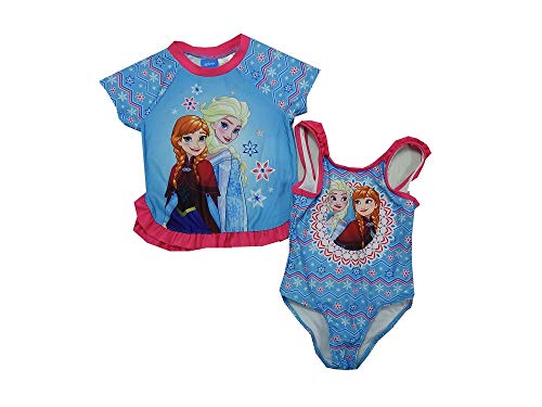 Bentex Group Inc. 2-Piece Baby Girls 3T Frozen Swimsuit w/Rash Guard, Blue