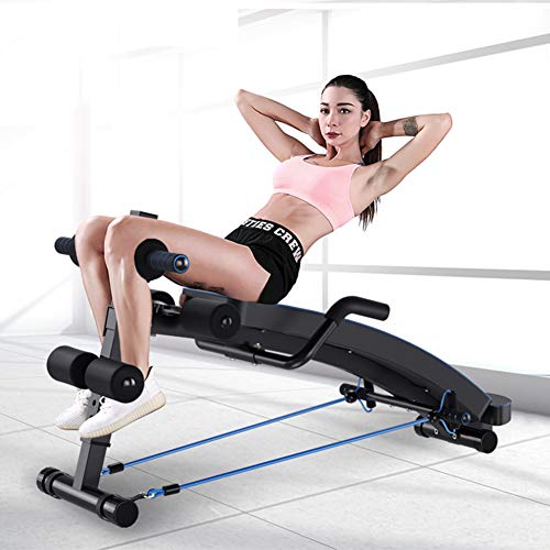 Banc abdominal pliable avec cordes et inclinaison réglable pour musculation - 2